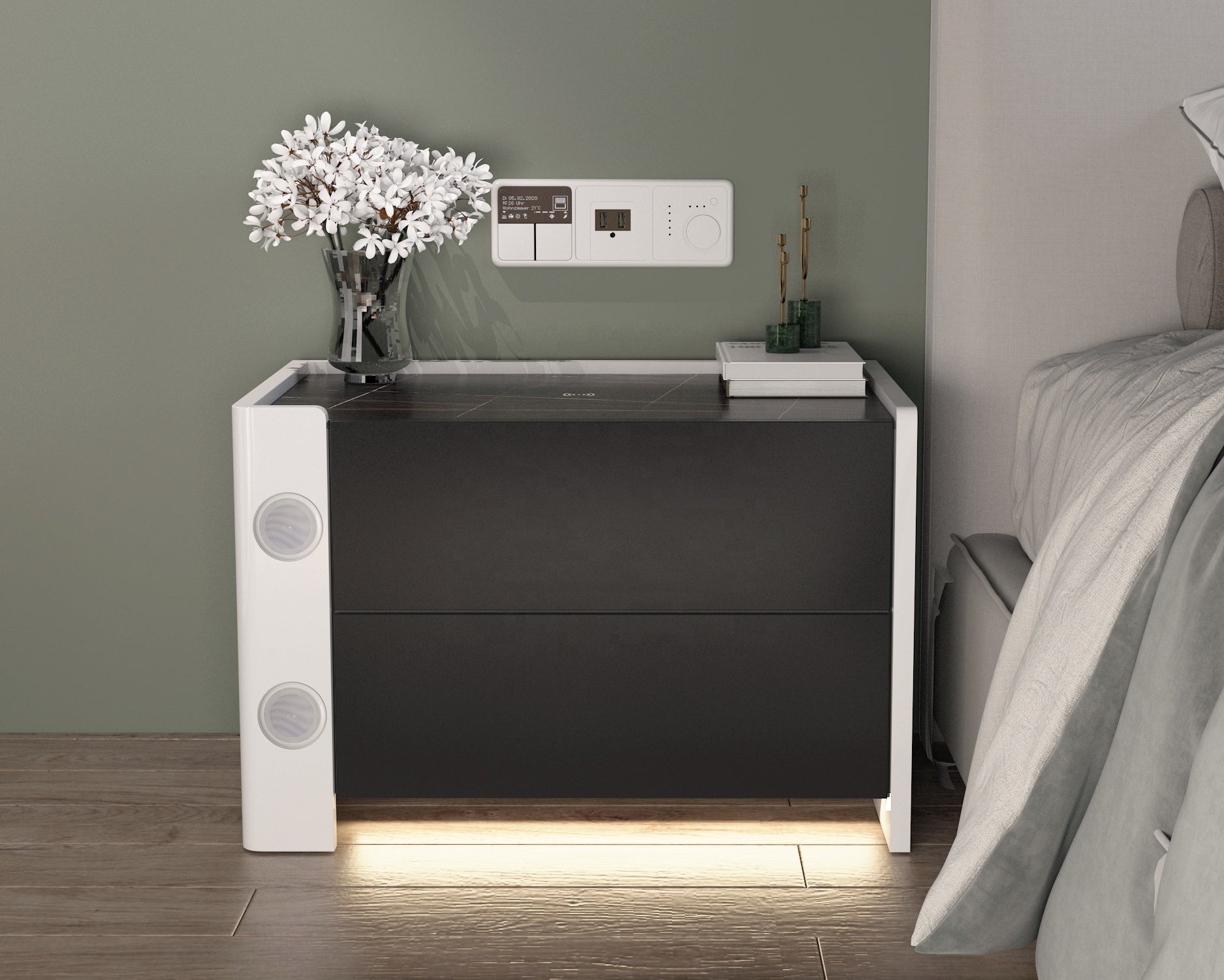 WOSTOE Aura™ – Mais do que uma mesa de cabeceira.